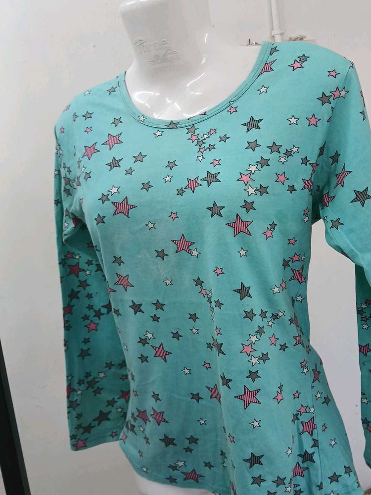 Star Print Long Sleeve Top