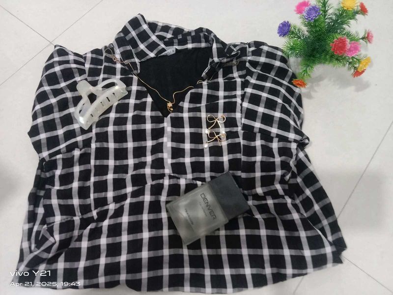 Checked Black And White Maxi