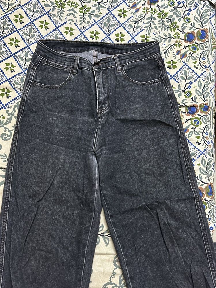Urbanic Charcoal Grey Wide Leg Jeans