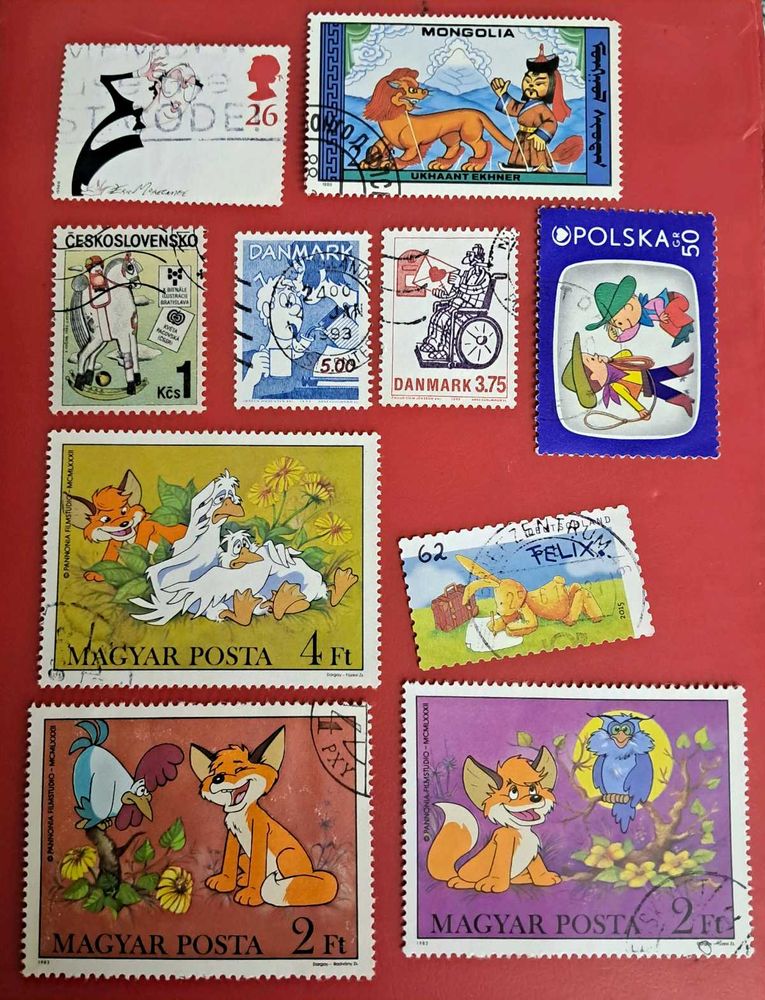 10Cartoon theme stamps.