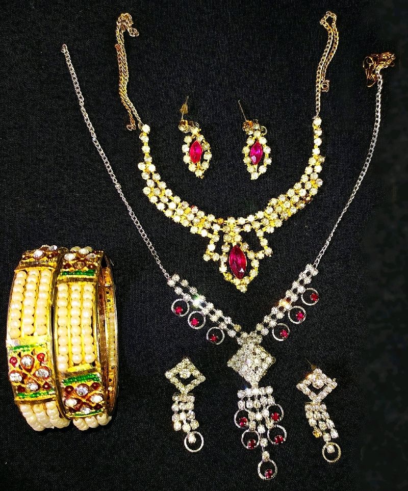 BEAUTIFUL JEWELLERY &amp; BANGLE SET - 99/-
