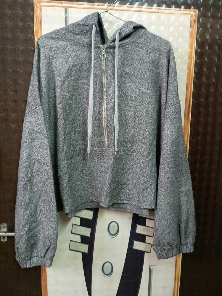 Gray Zip-Up Hoodie