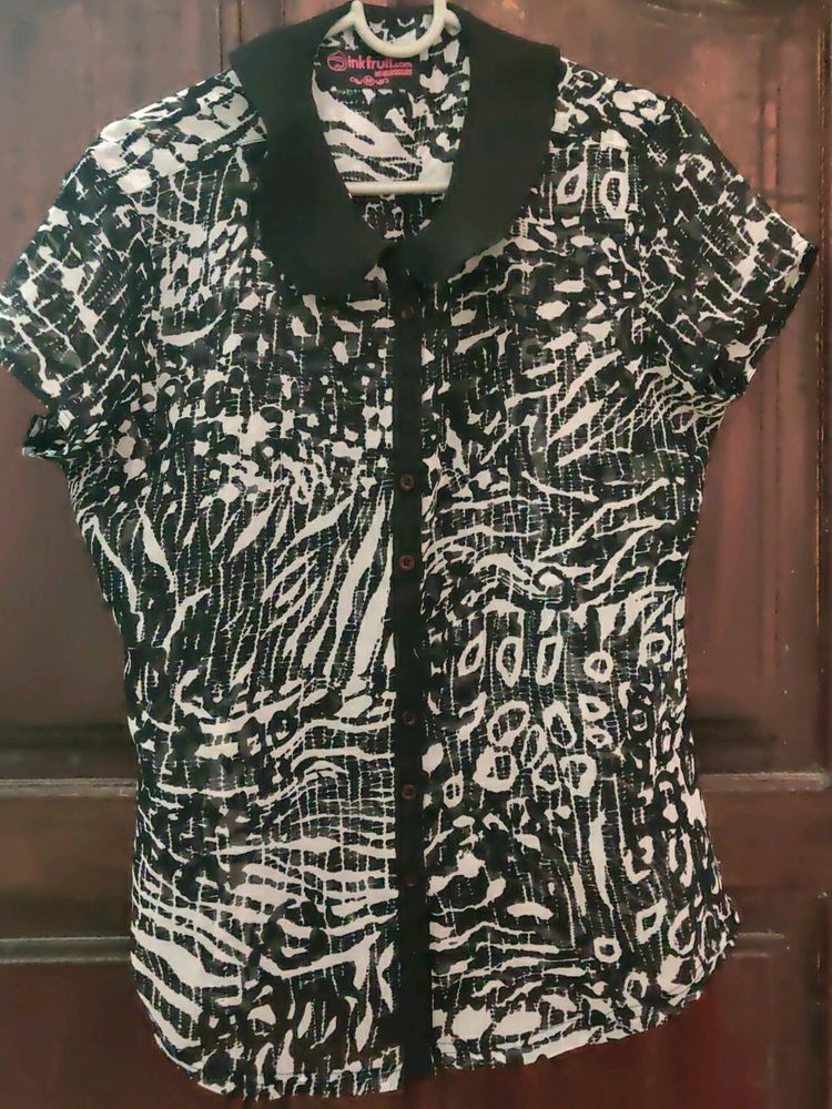 Printed Korean Neck Shirt