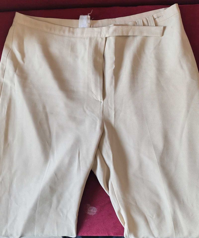 Beige Straight Leg Pants