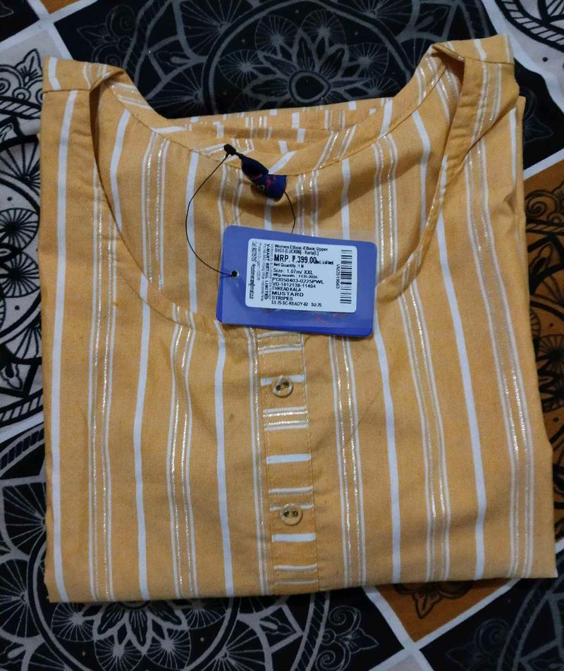Mustard Stripe Kurta