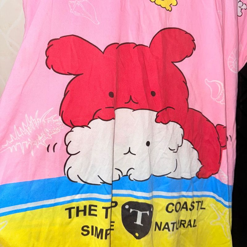 Cute Cartoon Print Nightgown