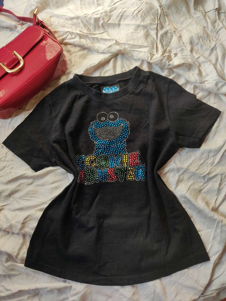 Y2k Black Fitted Top