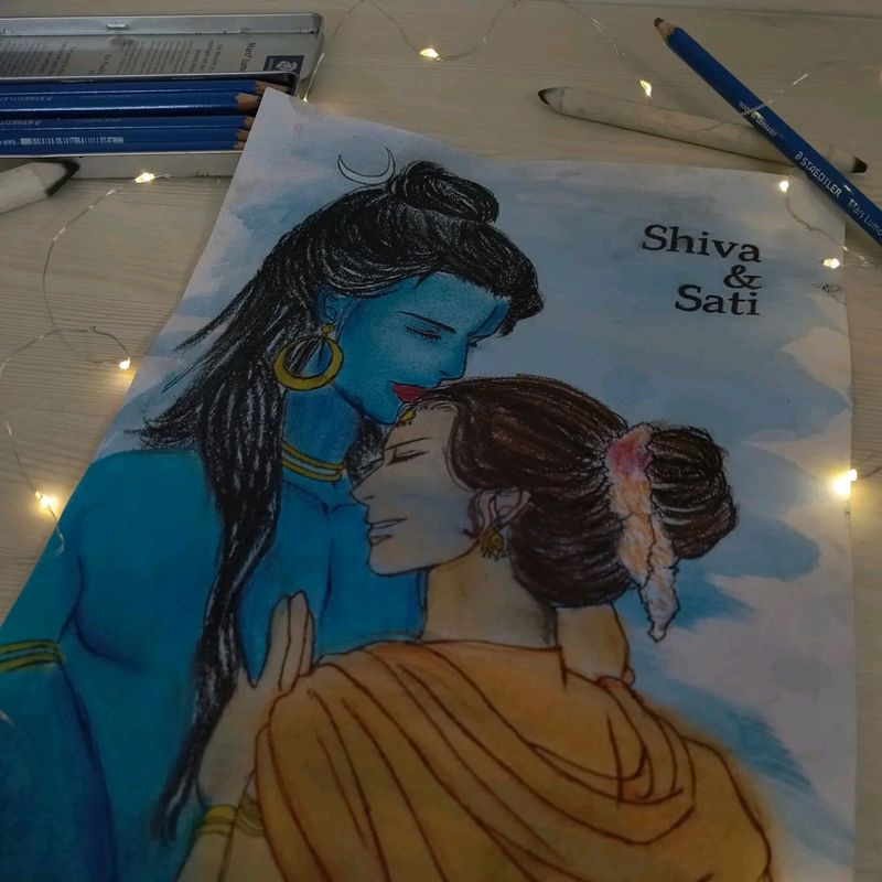 Shiva And Sati Painting