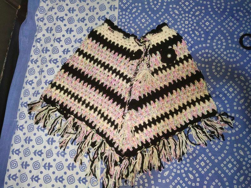 New Kids Winter Wool Handmade Poncho
