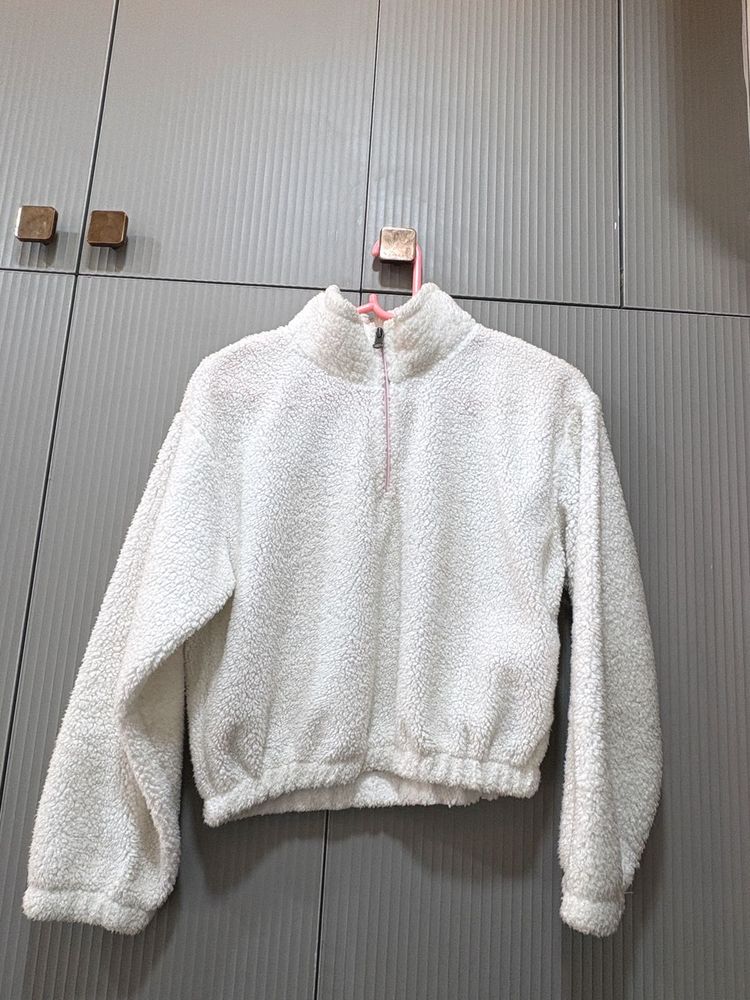 Cozy White Fleece Pullover