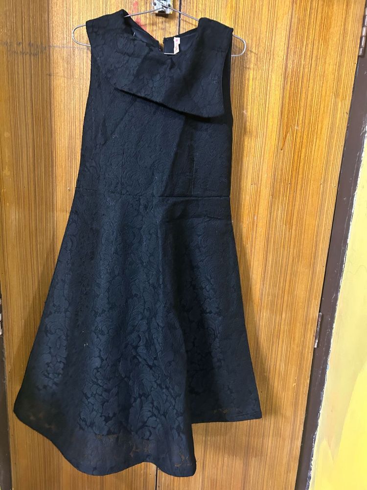 Black Lace Asymmetrical Dress