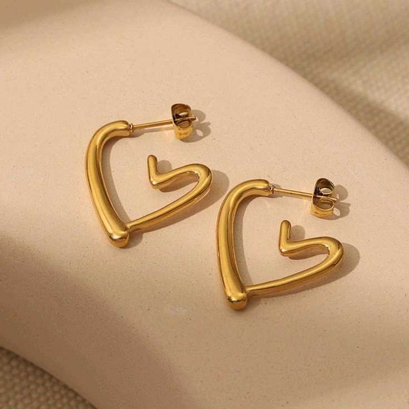 Heart Shaped Hoop Earrings