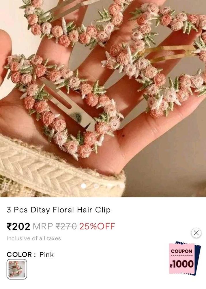 Floral Hair Clips - 3 Piece Set