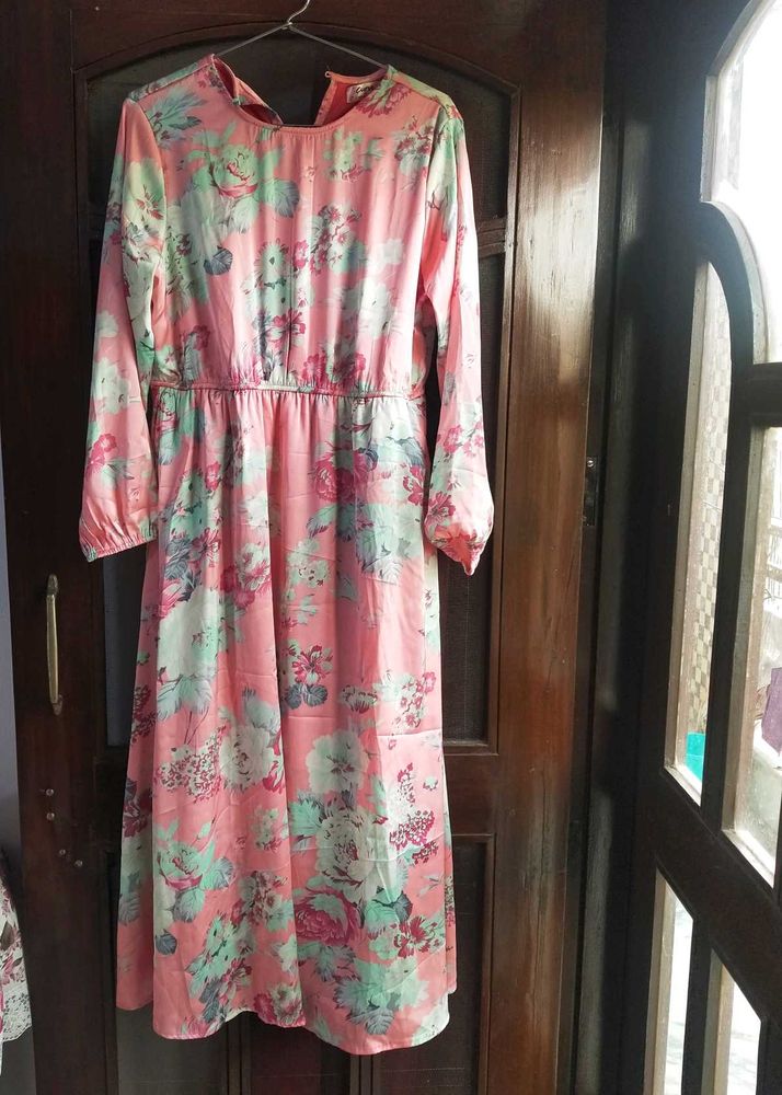 Satin Floral Dress