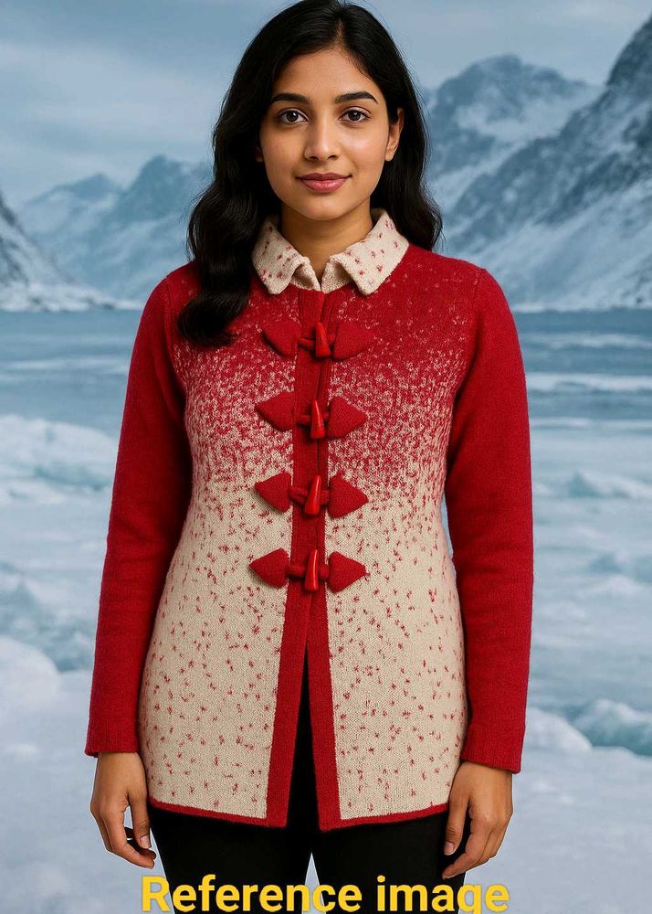 Unique Design Red Knit Sweater Cardigan