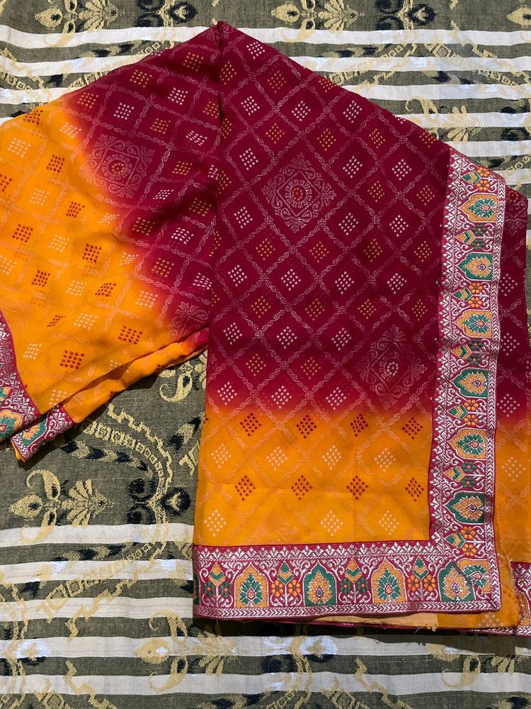 Red And Yellow Saree