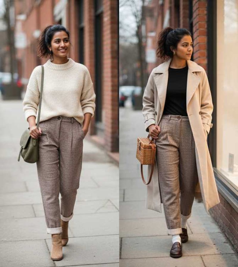 korean style woolen Formal Pants