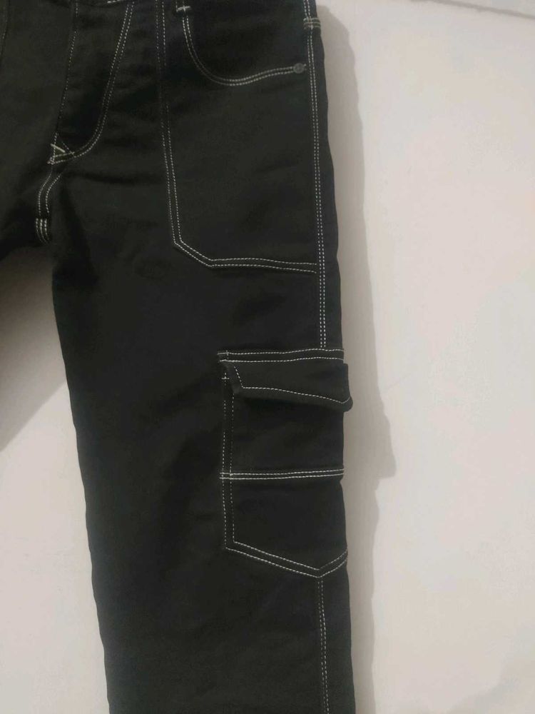 Cargo Jeans Black Colour