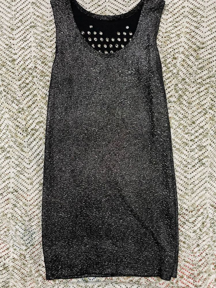 Glitter Bodycon With Back Cut Out Dress