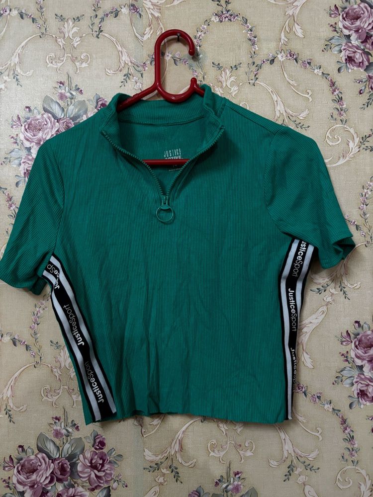 Sport Green Crop Top