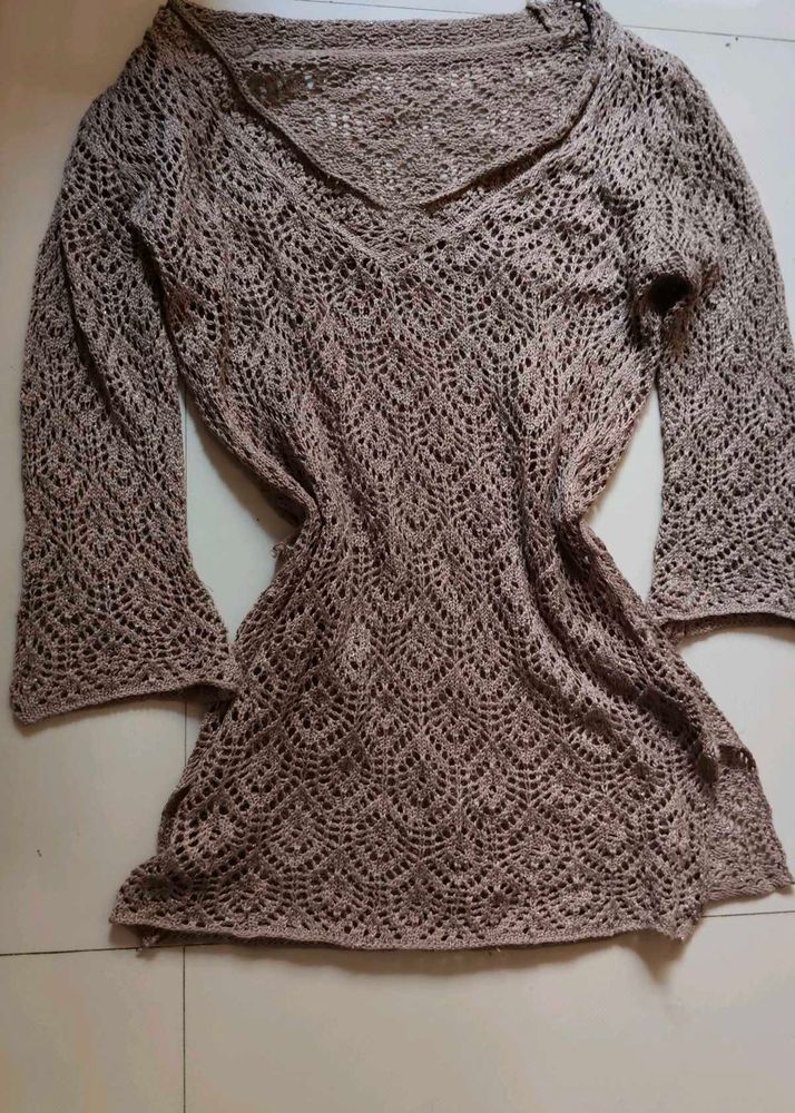 Brown Crochet Coverup