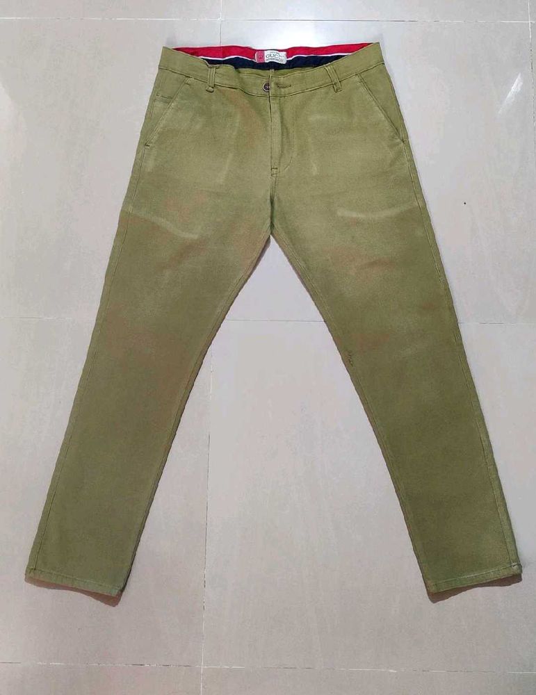 Olive Green Relaxed Fit Trouser Pants