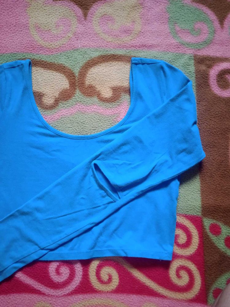 Blue Crop Top