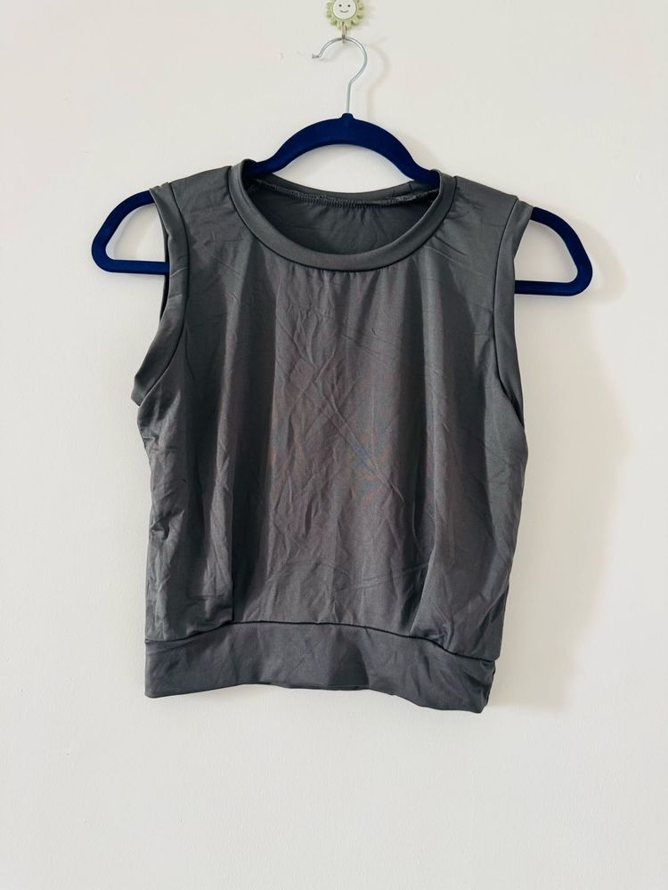 Gray Sleeveless Top