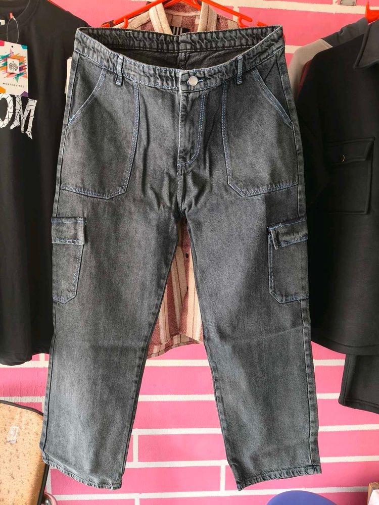 Women&#39;s Baggy Denim Cargo