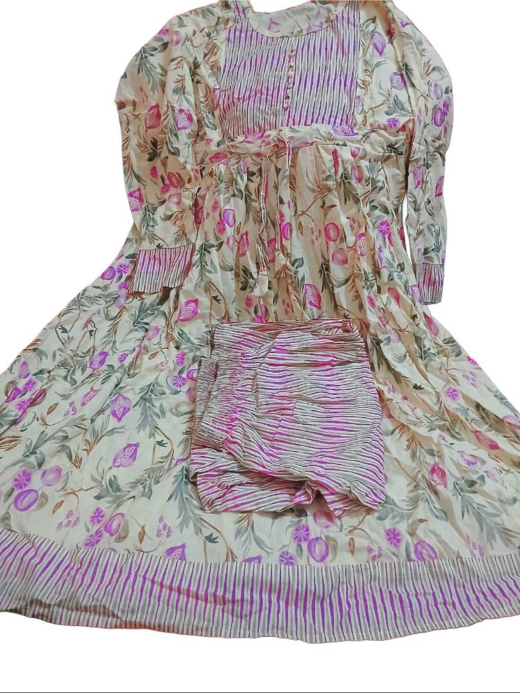 Kurti Pant Set With Dupatta