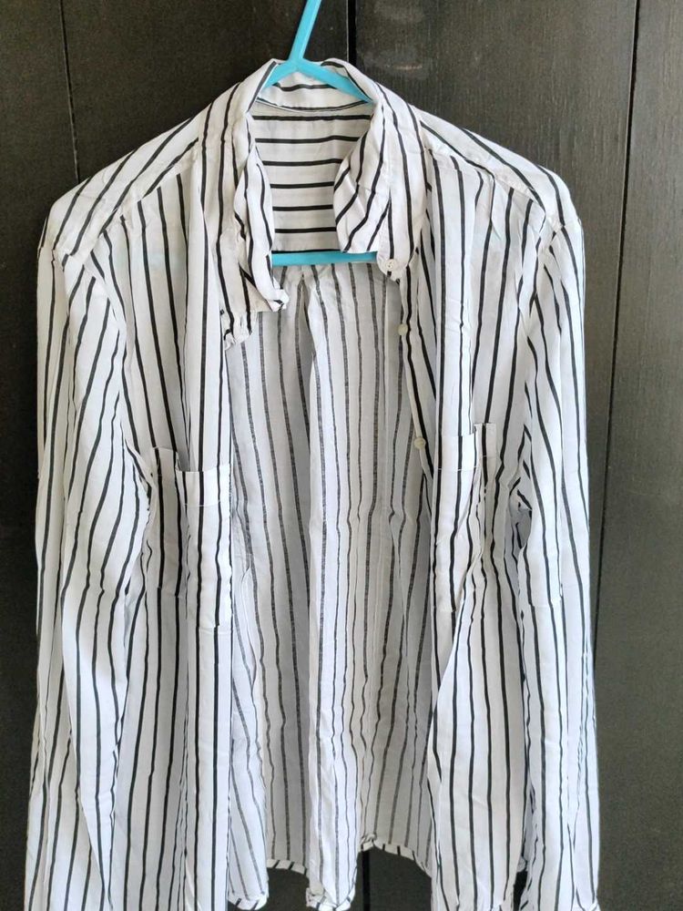 Striped White Shirt