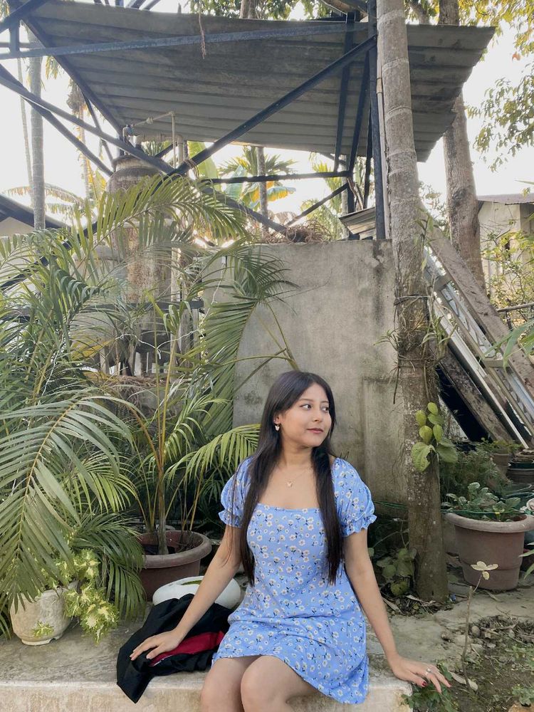 Blue Floral Mini Dress