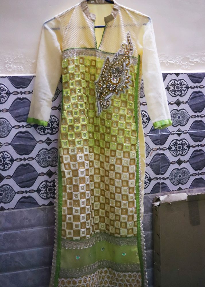 Stitched Kurta Plazo And Dupatta Set Wit