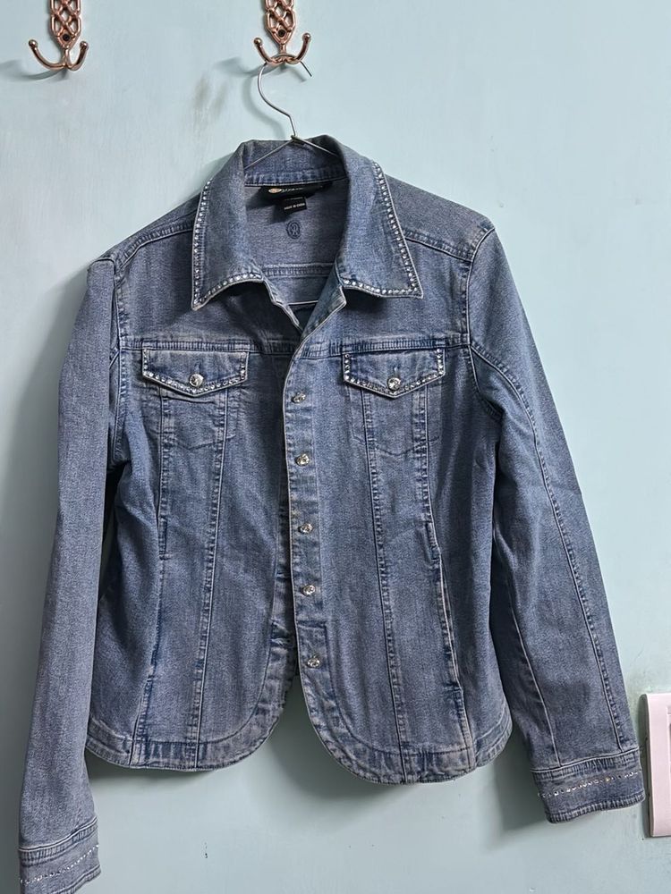 Denim Jacket with Embellishments