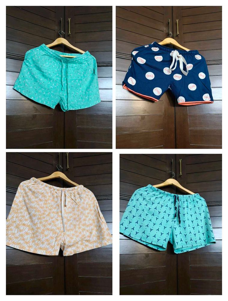 Women&#39;s cotton shorts - Combo of 4