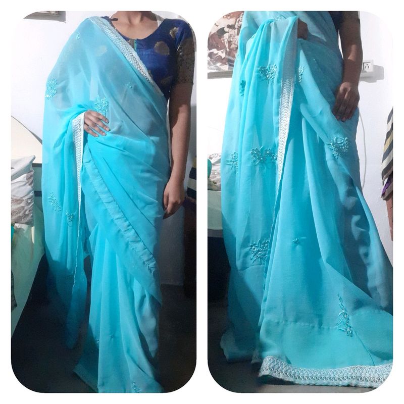 Very Attractive Saree + Matching Blouse