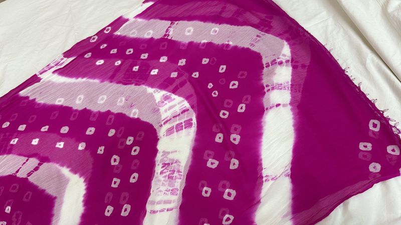 Tie dye+bandhni chiffon dupatta
