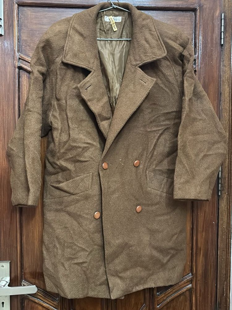 Vintage Brown Wool Overcoat