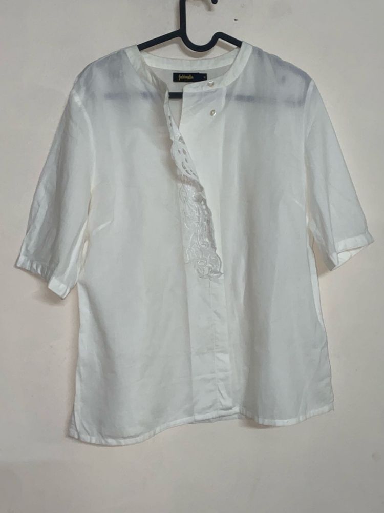 fabindia white cotton blouse