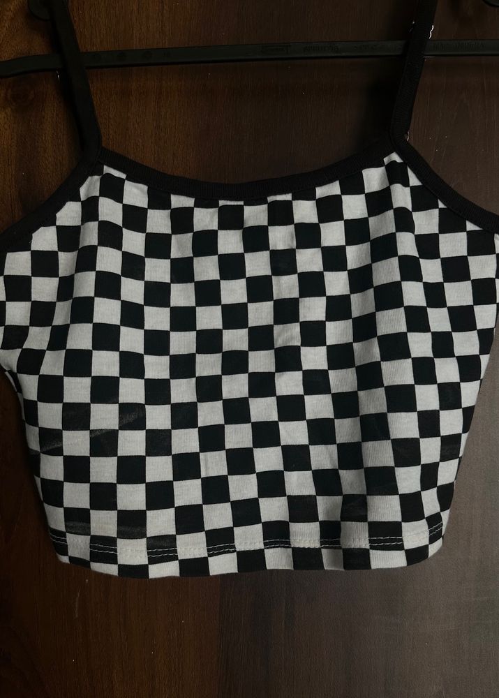 Black And White Crop Top