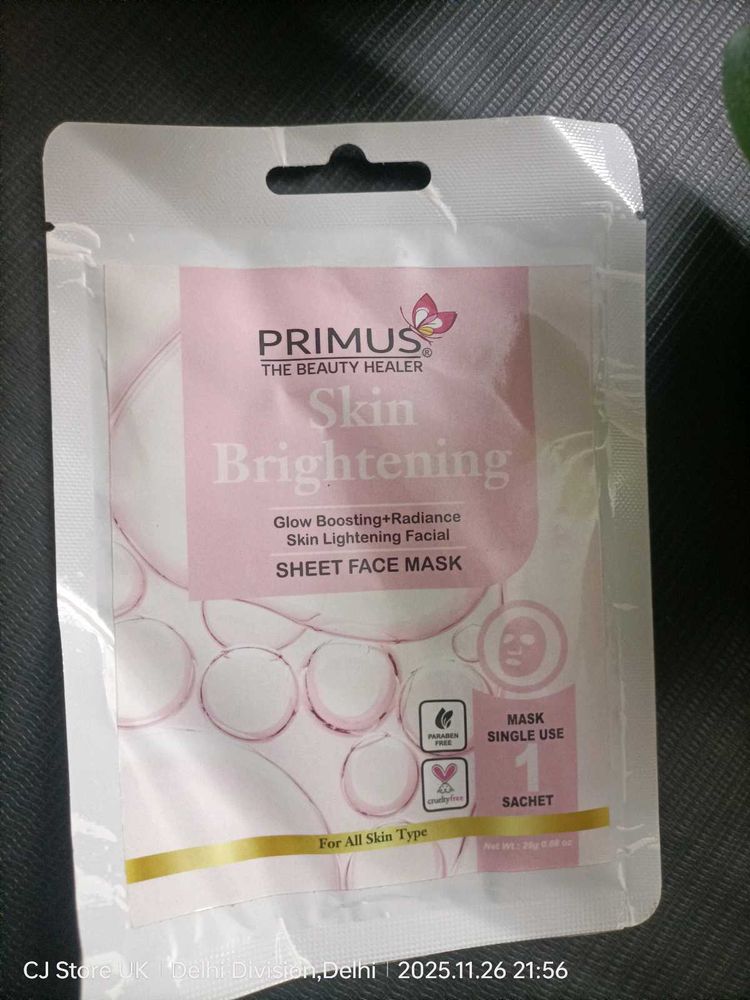 Primus Skin Brightening Sheet Mask