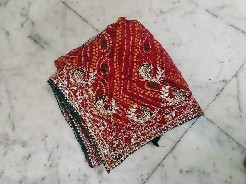 Bandhani gotta Patti work saree