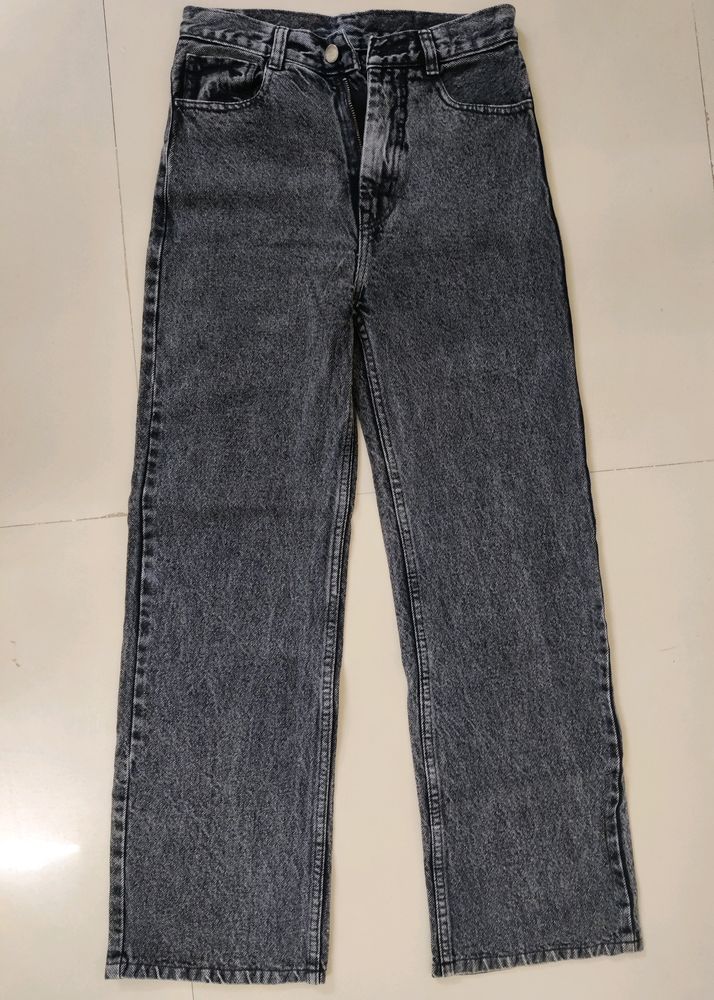Acid Wash Wide Leg Jeans