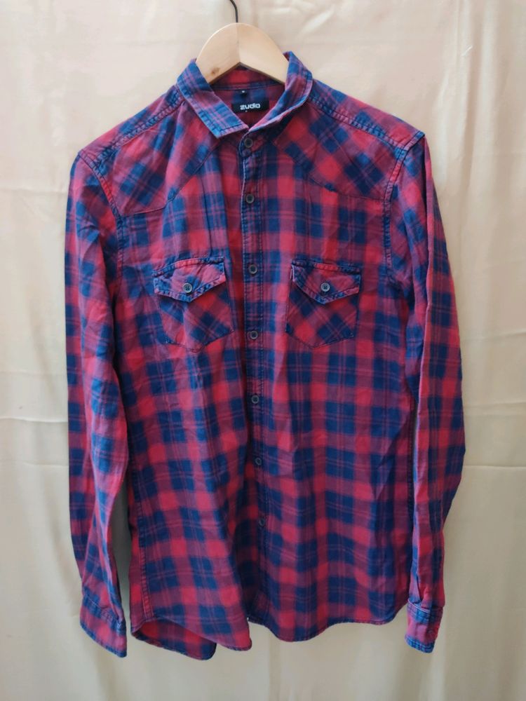 Zudio M size check shirt for Men