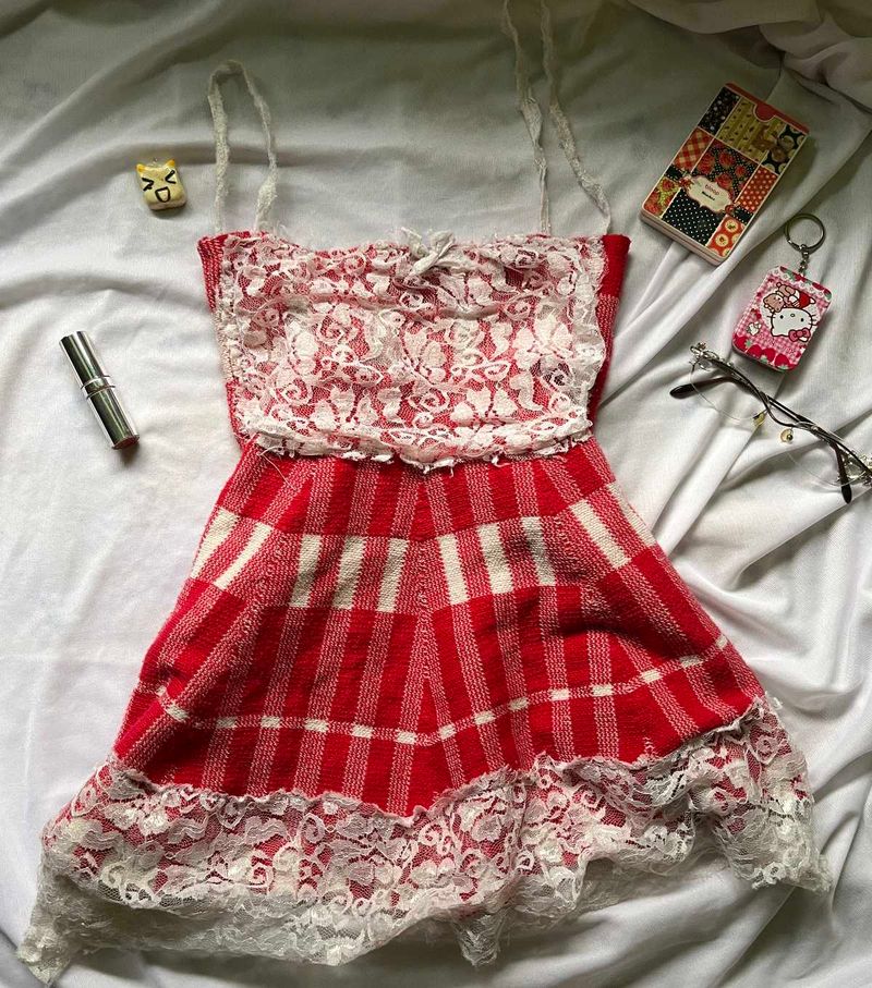 y2k Cute Lacey Vintage Top