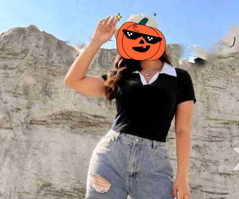 Black Polo Neck T-Shirt