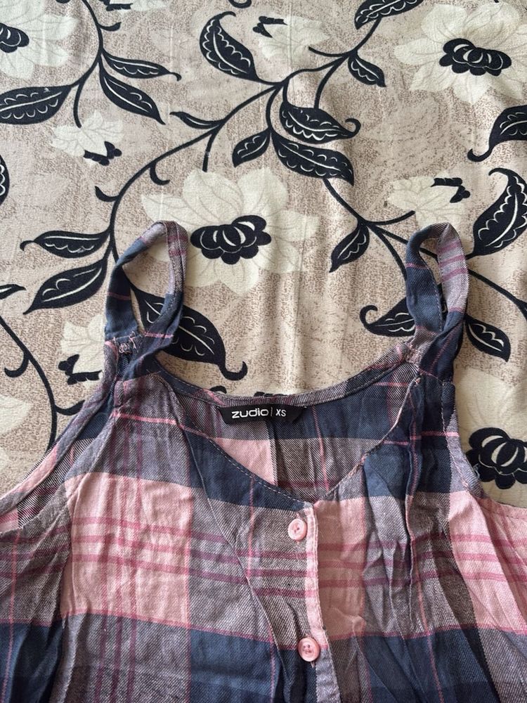 Pink &amp; Blue Plaid Dress