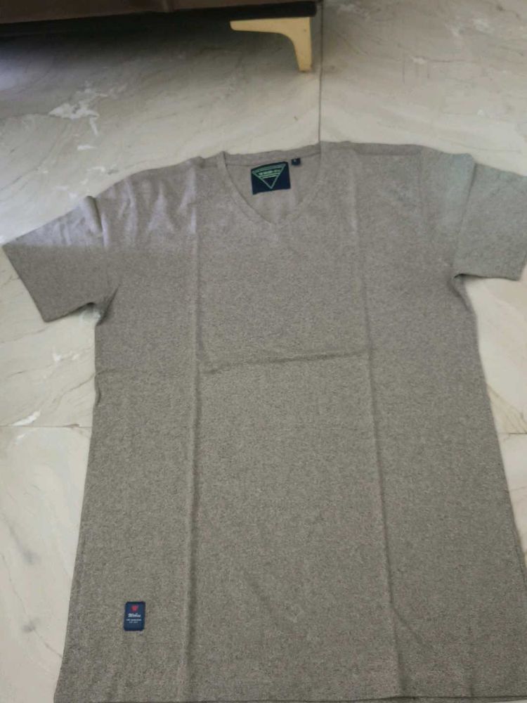 Grey V-Neck T-Shirt