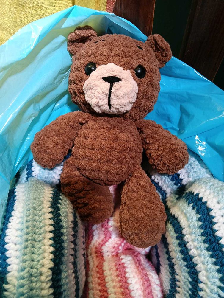 Crocheted Brown Teddy Bear