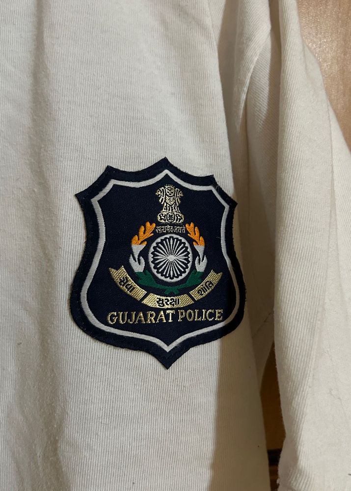 Gujarat Police Embroidered T-Shirt Size M&amp;L